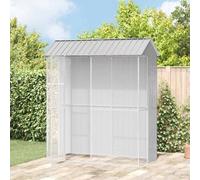 IKAYAA Pajareras Exterior en Jardin, Jaula Grande para Pájaros, Pajarera Metálica de Exterior, Voladera para Pájaros, Voladera de Jardín para Aves Exóticas 215 x 110 x 247 cm Gris