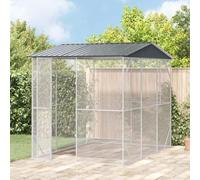 IKAYAA Pajareras Exterior en Jardin, Jaula Grande para Pájaros, Pajarera Metálica de Exterior, Voladera para Pájaros, Voladera de Jardín para Aves Exóticas 310 x 227 x 247 cm Antracita
