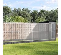 IKAYAA Pajareras Exterior, Jaula Grande para Pájaros, Casa para Pájaros, Voladera para Pájaros, Voladera de Jardín para Aves Exóticas, Plateado y Gris Antracita, 623 x 203 x 216 cm