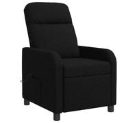 IKAYAA Sillón de Masaje Reclinable, Sillon Masaje Relax Bouclé, Sillon Relax con Bolsillos Laterales, Sofá Individual, para Salón Oficina Dormitorio,Negro