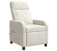 IKAYAA Sillón de Masaje, Sillon Masaje Relax, Sillon Reclinable con Bolsillos Laterales, Sofá Individual, Butaca Orejera para Salón Oficina Dormitorio Crema