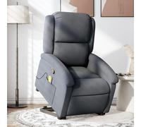 IKAYAA | Sillón Relax Reclinable con Elevador Levanta Personas Mayores | 6 Zonas de Masaje | Lectura Salón Despacho | Tapizado en Terciopelo | 71 x 86,5 x 99,5 cm Gris Oscuro