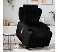 IKAYAA | Sillón Relax Reclinable con Elevador Levanta Personas Mayores | 6 Zonas de Masaje | Lectura Salón Despacho | Tapizado en Cuero sintético | 77 x 94,5 x 100 cm | Negro