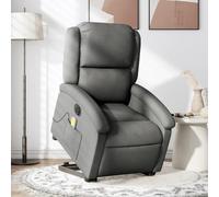 IKAYAA | Sillón Relax Reclinable Eléctrico con Elevador Levanta Personas Mayores | 6 Zonas de Masaje | Lectura Salón Despacho | Tapizado en Tela | 71 x 86,5 x 99,5 cm Gris Oscuro