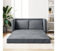 IKAYAA Sofá Cama 2 Plazas Pequeño 2 en 1 Futon para Salón Lofts Plegable 122 x 204 x 55 cm Gris Oscuro
