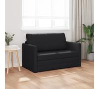 IKAYAA Sofá Cama 2 Plazas Sofá Pequeño Sofá Suelo 2 en 1 Futon Sofá para Salón Lofts Sofá Cama Plegable Cuero Sintético 124x71x78 cm Negro