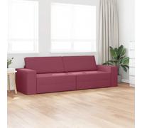 IKAYAA Sofa y Cama 2 Plazas Pequeño Suelo 2 en 1 Futón para Salón Lofts Plegable 245x150x60.5 cm Borgoña