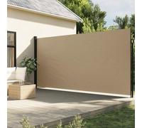 IKAYAA Toldo Lateral Retráctil, Pantalla Enrollable Mampara de Privacidad, Protector Solar a Prueba de Viento, para Balcón, Jardin, 220 x 600 cm Beige