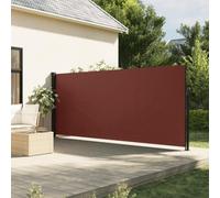 IKAYAA Toldo Lateral Retráctil, Pantalla Enrollable Mampara de Privacidad, Protector Solar a Prueba de Viento, para Balcón, Jardin, 160 x 500 cm Marrón