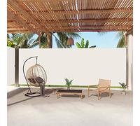 IKAYAA Toldo Lateral Retráctil, Pantalla Enrollable, Protector Solar a Prueba de Viento, Privacidad para Jardin, Balcón, Crema 220 x 1000 cm