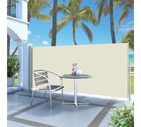 IKAYAA Toldo Lateral Retráctil, Pantalla Enrollable, Protector Solar, Viento, Toldos Exterior Terraza, Privacidad para Jardin, Balcón, Terraza, 120 x 300 cm Crema