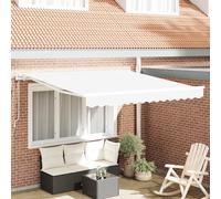 IKAYAA Toldo Motorizado 3.5 x 2.5 m, Toldo Electrico Exterior, Toldo Articulado Eléctrico con Mando a Distancia, Toldo Brazo Extensible para Terraza, Jardín, Blanco