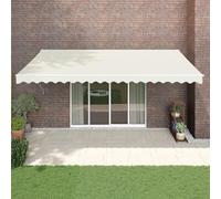 IKAYAA Toldo Motorizado 5 x 3 m, Toldo Eléctrico Retráctil,Toldo Articulado Eléctrico con Mando a Distancia, Toldo Brazo Extensible para Terraza, Jardín, Crema y Blanco