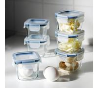 IKEA 365+ contenedor de alimentos con tapa, cuadrado/vidrio, 180 ml, juego de 3 unidades