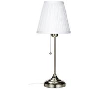 Ikea 702.806.34 Lámpara de mesa Arstid 56 cm alta lámpara de mesa niquelado con pantalla de tela pantalla blanca - niquelado