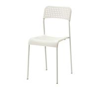 IKEA Adde - Silla apilable de plástico con marco de acero, color blanco