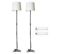 Ikea BARLAST Lámpara de pie básica minimalista moderna con pantalla, negro/blanco, 150 centímetros, E27, juego de 2