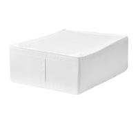 IKEA Caja de almacenamiento de ropa para el hogar, 44 x 55 x 19 cm (blanco), la tela está hecha de poliéster reciclado (302.903.62)
