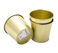 IKEA Daidai - Juego de 3 macetas de acero para plantas (9 cm), color dorado