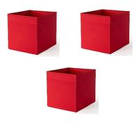 Ikea Drona Box, roja (Pack de 3)