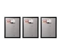 Ikea FISKBO - Marcos de plástico y tablero de fibra, 30 x 40 cm, color negro, juego de 3