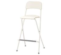IKEA Franklin Taburete de bar con respaldo, plegable, 74 cm, blanco/blanco