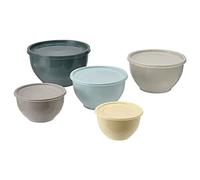 IKEA GARNITYREN - Juego de 5 cuencos de almacenamiento con tapa (multicolor, plástico polipropileno)