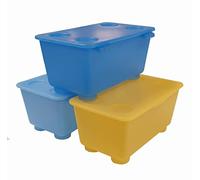 IKEA Glis Caja con Tapa, Azul, Blanco y Verde, 17x10x8 cm, 3