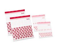 Ikea ISTAD 805.256.74 - Bolsas medianas de doble sellado para congelador, 2.5 L y 1.2 L, impresión rojo/rosa, 1 cuarto y 3 cuartos de galón, 805.256.74 - Juego de 100 bolsas