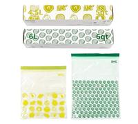 Ikea ISTAD - Bolsas de alimentos para congelador de doble sellado de 6L y 4.5L, impresión verde, 5 cuartos y 6 cuartos de galón, 405.256.85 - Juego de 60 bolsas