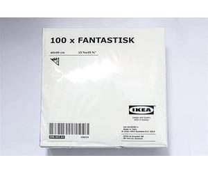 Ikea - Juego de 100 servilletas de papel Fantastisk triple capa, color blanco