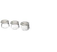 Ikea KORKEN Tarro con tapa, vidrio transparente 13 cl (4 onzas) Paquete de 3