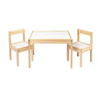 Ikea LATT - Mesa Infantil con 2 sillas, Color Blanco, Pino y Beige