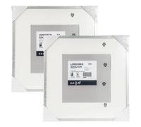 IKEA LOMVIKEN 203.358.51 - Marcos de fotos cuadrados de aluminio para discos de vinilo, 32 x 32 cm (20 x 20 cm con paspartú), color plateado, 2 unidades