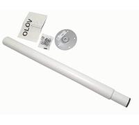 IKEA Pata de mesa "Olov" de acero, lacado de color, ajustable entre 60 y 90 cm, con tapa protectora para suelo y tornillos para mesa (blanco)