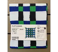 IKEA PLATTLUMMER Funda de Cojín, Verde-Azul, 50x50 cm / 20x20" 100% Algodón N...