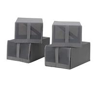 Ikea Skubb - Caja rectangular de poliéster para zapatos, color negro, juego de 4