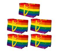 Ikea STORSTOMMA - Bolsas grandes multicolor a rayas, 71 litros, 55 x 35 x 37 cm, 5 unidades