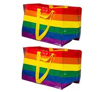 IKEA STORSTOMMA (FRAKTA) Bolsas de Transporte Reutilizables de 71 L Pride Rainbow - Juego de 2