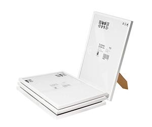 Ikea - YLLEVAD - Juego de 4 marcos de fotos ligeros (21 x 30 cm, plástico y cartón, tamaño A4), color blanco