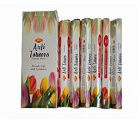 Ikeola - Incienso Anti Tabaco| Aroma Fresco y Purificador | Neutralizadoras de Olores | Limpieza Energética y Ambiente Libre de Tabaco | Set de 6 Paquetes Hexagonales (120 Varillas).