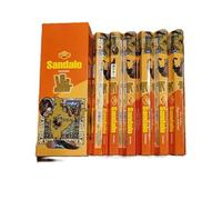 Ikeola - Incienso de Sandalo | Armonía, Relajación y Energía Positiva | Set de 6 Paquetes Hexagonales | 120 Varillas Artesanales de la India