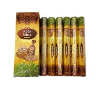 Ikeola - Incienso Ruda Mirra | Aroma Intenso para Rituales, Meditación y Purificación del Hogar | Set de 6 Paquetes Hexagonales (120 Varillas)