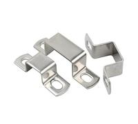 IkErna 1/2/5Pcs Ss 304 Thickened Square Rectangle M-Shaped U-Shaped Horseback Tube Saddle Clip Buckle Throat Hoop Ohm Tube Card/45 * 45 (2Pcs)