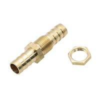 IkErna 1Pc 6 8 10 12 14 16Mm Hose Barb Bulkhead Brass Barbed Tube Pipe Fitting Coupler Connector Adapter For Fuel Gas Water Copper/10Mm