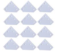 IkErna 5 Hole 90 Degree Joint Board Plate Corner Angle Bracket Connection Joint Strip,For 2020 Aluminum Profile 3D Printere/White * 12Pcs