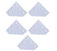 IkErna 5 Hole 90 Degree Joint Board Plate Corner Angle Bracket Connection Joint Strip,For 2020 Aluminum Profile 3D Printere/White * 5Pcs