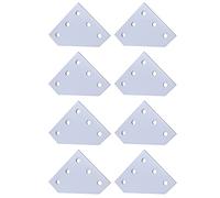 IkErna 5 Hole 90 Degree Joint Board Plate Corner Angle Bracket Connection Joint Strip,For 2020 Aluminum Profile 3D Printere/White * 8Pcs