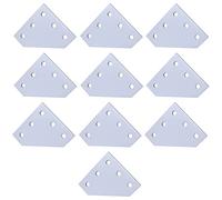 IkErna 5 Hole 90 Degree Joint Board Plate Corner Angle Bracket Connection Joint Strip,For 2020 Aluminum Profile 3D Printere/White * 10Pcs