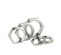 IkErna 5Pcs Ss 304 Hex Lock Nut Pipe Fitting M8 M10 M12 M14 M16 M18 M20 M22 M24 M25-M38 Pitch 1Mm 1.5Mm Metric Female(M20X1.5X24X4 (5Pcs))/ Color/M27*1.5 * 30 * 4